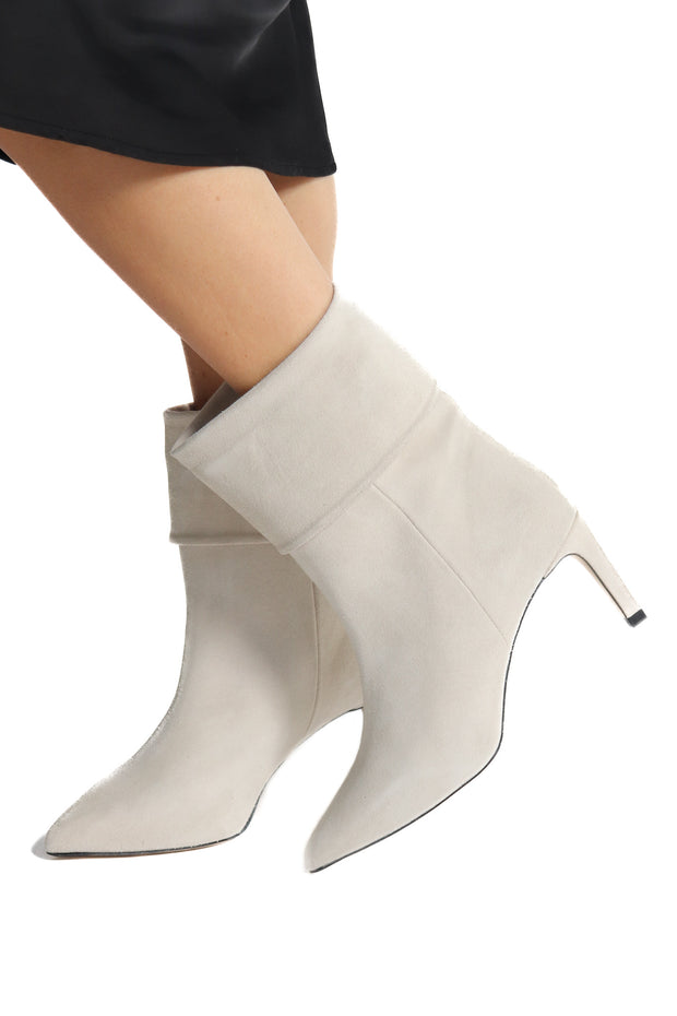 Lacey Cream Suede Ankle Booties