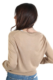 Camel V-neck Sweater