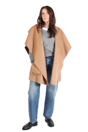 Camel Penelope Wool Cape Coat