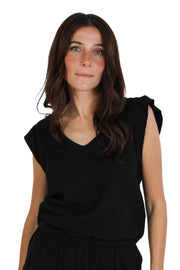 Arie Black Gauze Top