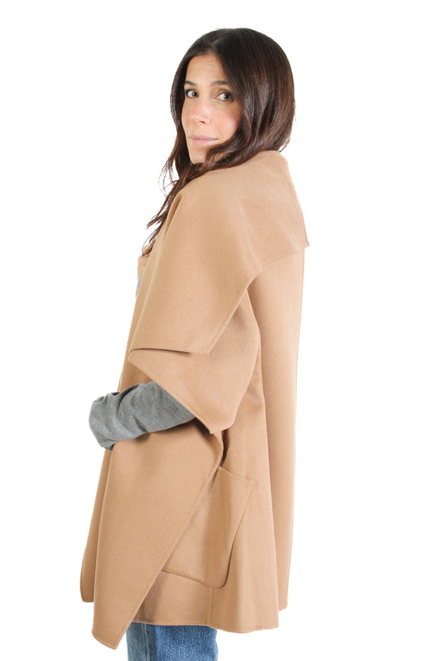 Camel Penelope Wool Cape Coat