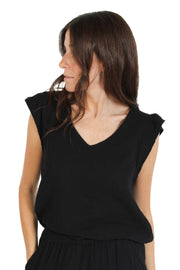 Arie Black Gauze Top