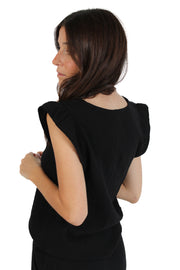 Arie Black Gauze Top