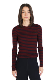 Burgundy Stripe Long Sleeve