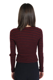 Burgundy Stripe Long Sleeve