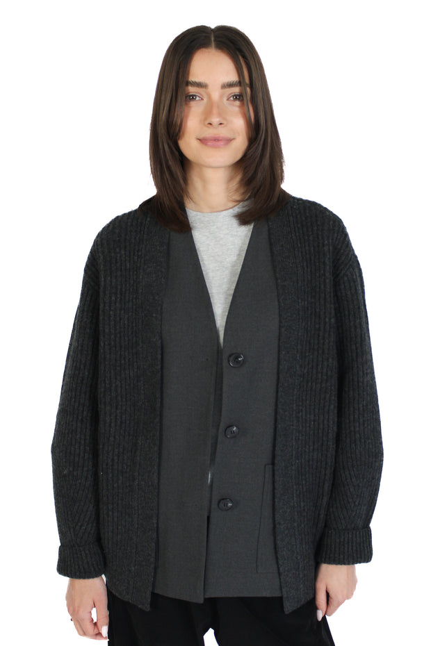 Grey Chunky Cardigan