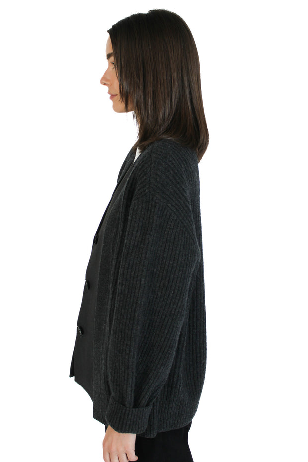 Grey Chunky Cardigan