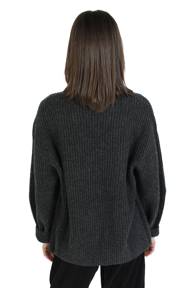 Grey Chunky Cardigan