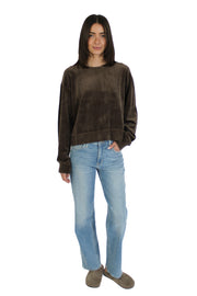 Halima Velour Chocolate Sweatshirt