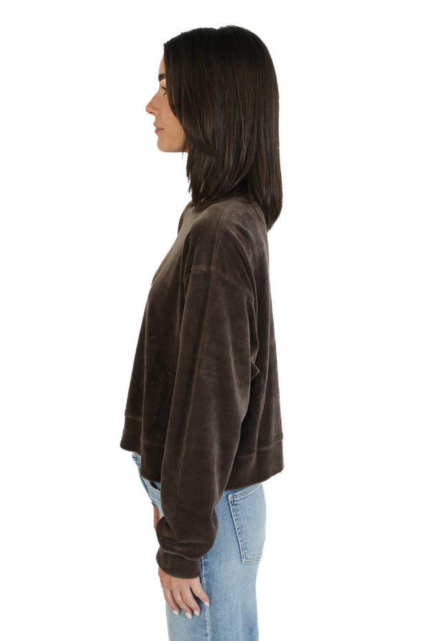 Halima Velour Chocolate Sweatshirt
