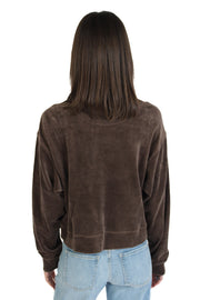Halima Velour Chocolate Sweatshirt