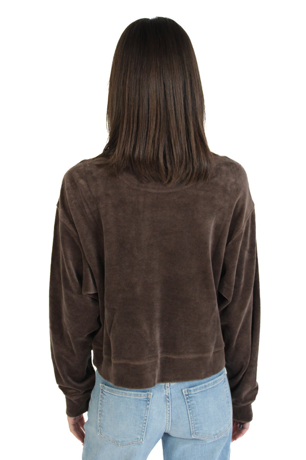 Halima Velour Chocolate Sweatshirt