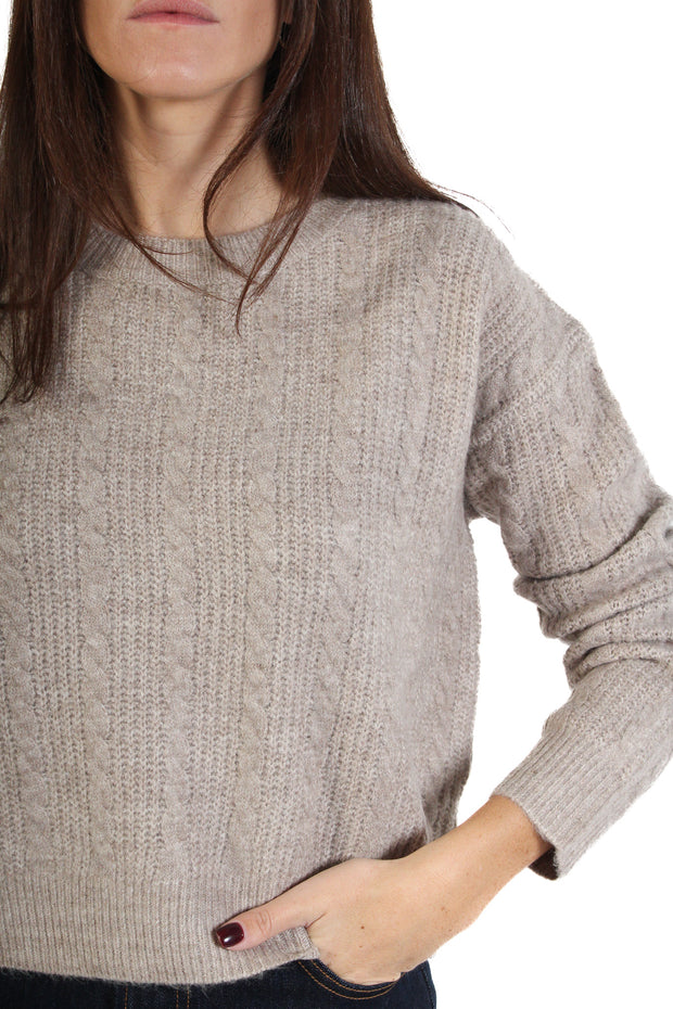 Addie Driftwood Cable Knit Sweater