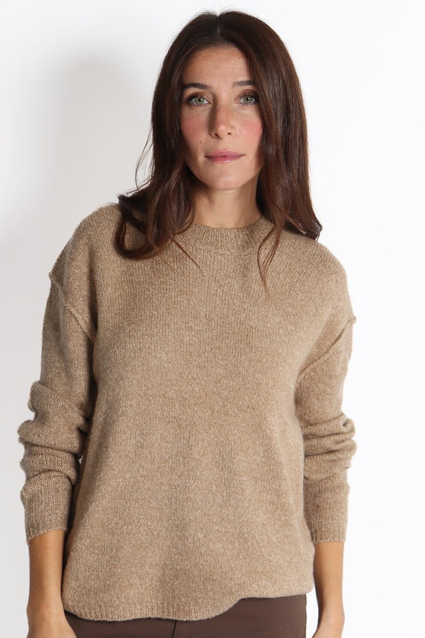 Kate Camel Twist Crewneck Pullover
