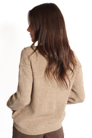 Kate Camel Twist Crewneck Pullover