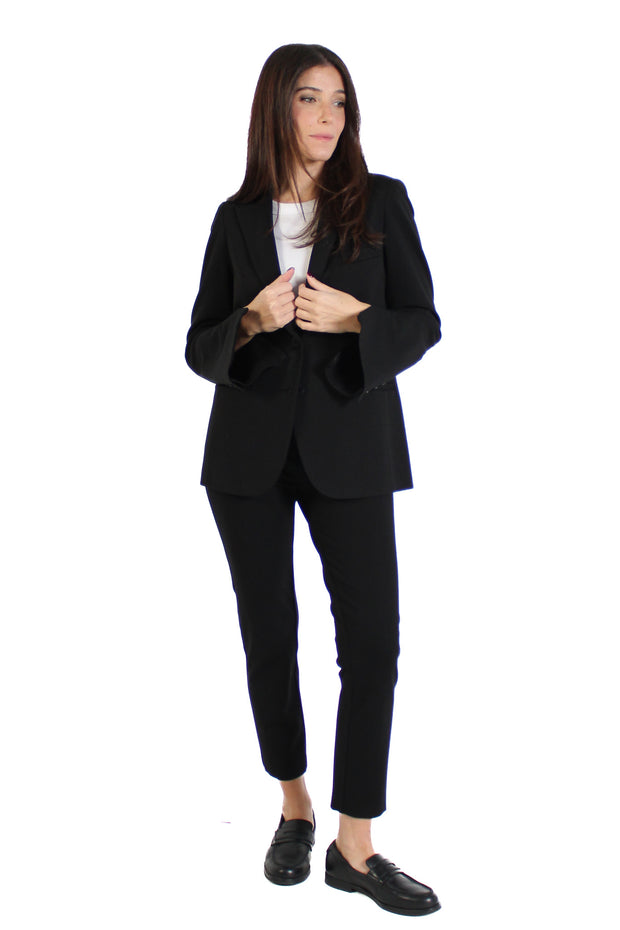 Black Riri Ponte Zip Blazer