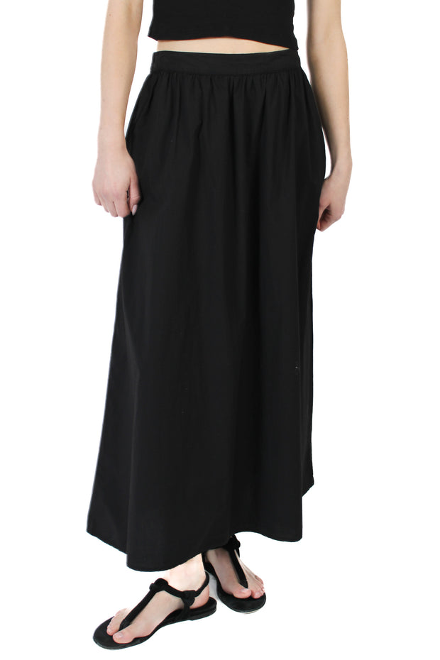 Bella Black Poplin Skirt