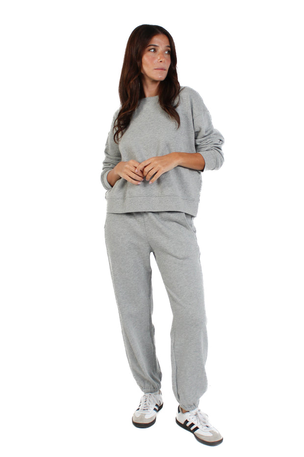 Heather Grey Organic Fleece Jogger