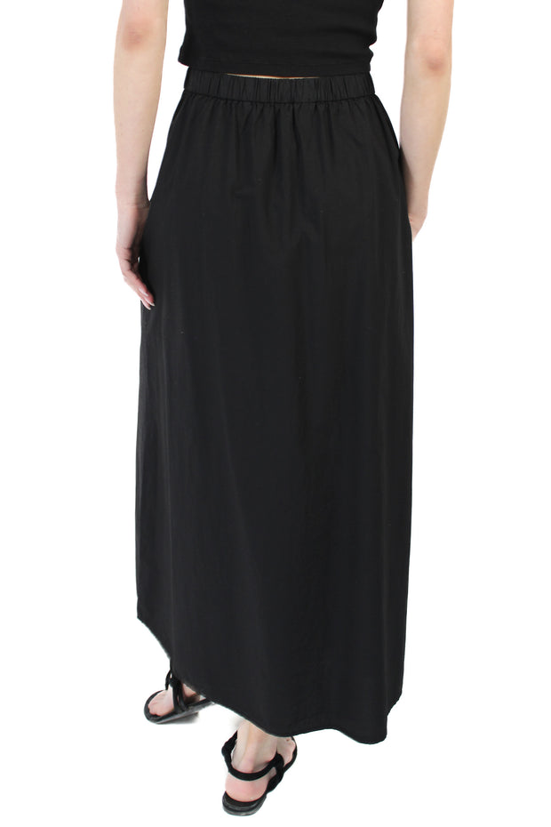 Bella Black Poplin Skirt