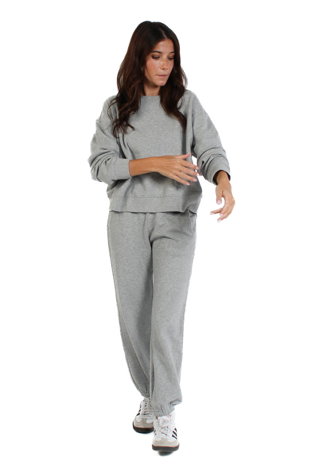 Heather Grey Organic Fleece Jogger