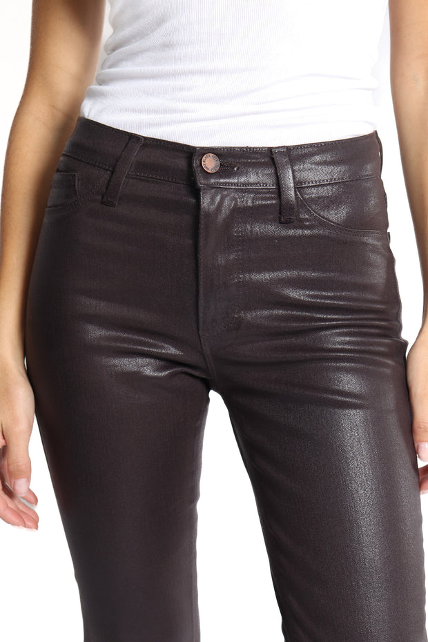 Coated Cropped Kick Flare Jean