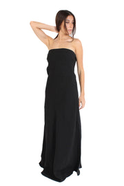 Strapless Black Linen Dress