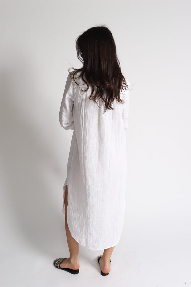 Cotton Gauze Shirt Dress