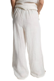 Ecru High Waisted Linen Pants