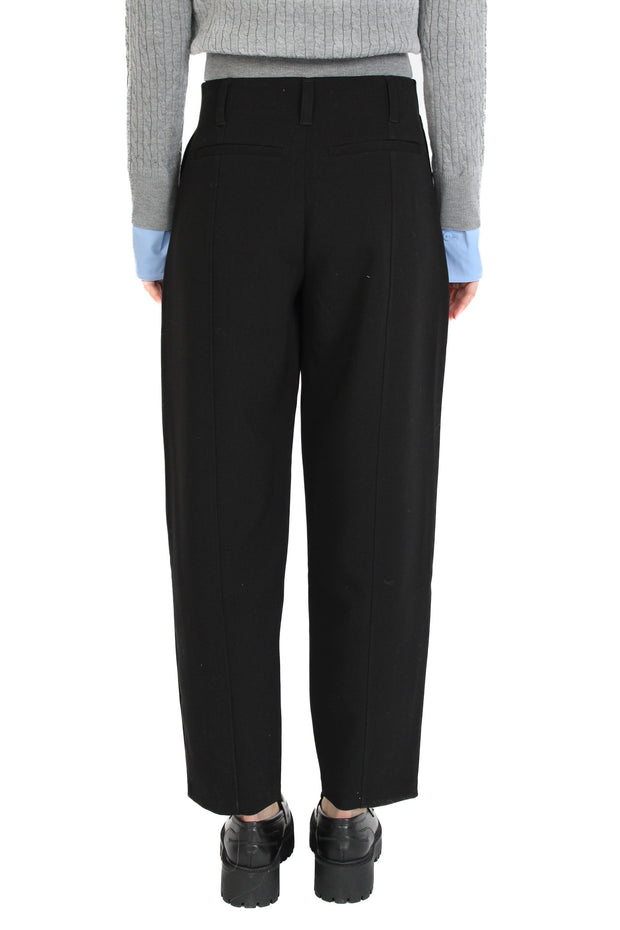 Black Polished Barrel Pant