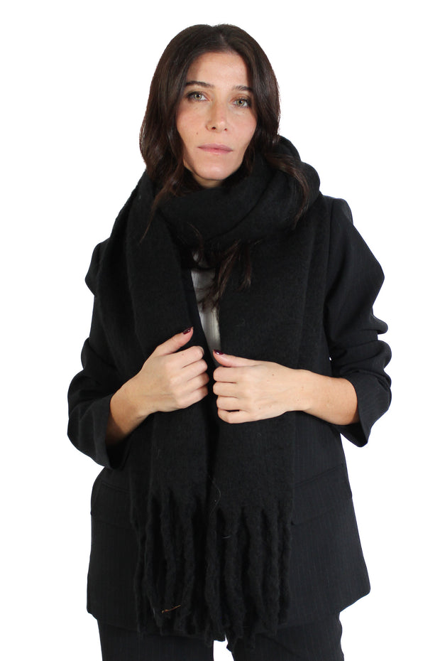 Black Solid Scarf