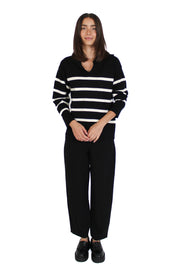 Black Polished Barrel Pant