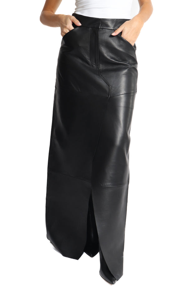 Mariette Leather Maxi Skirt