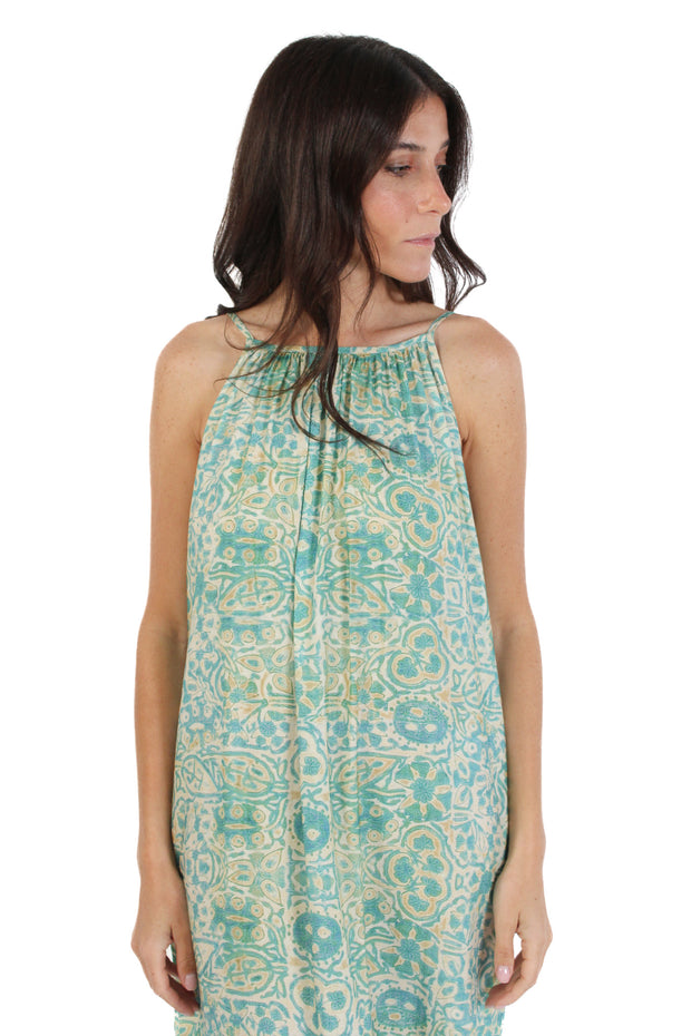 Santorini Blue Tank Printed Dress