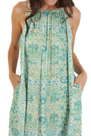 Santorini Blue Tank Printed Dress