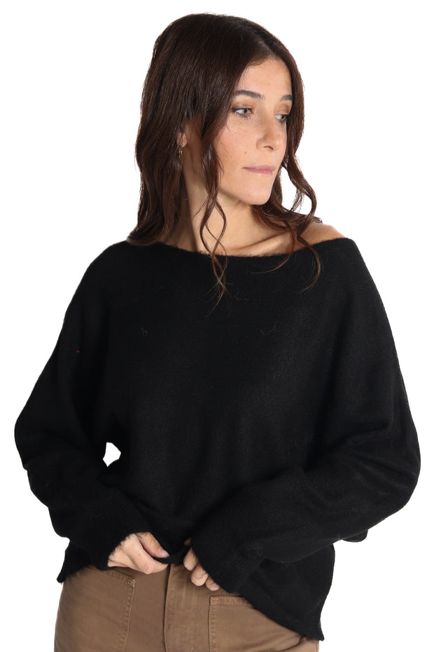 Nobu Black Off-shoulder Sweater