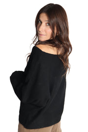 Nobu Black Off-shoulder Sweater