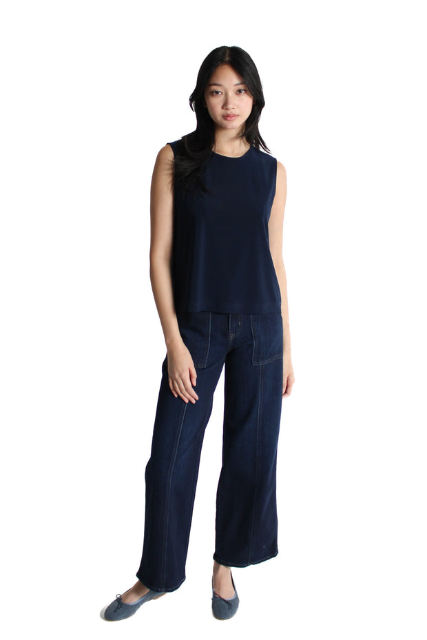 Seamed Utility Straight Jeans