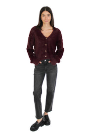 Adhita Burgundy Cardigan