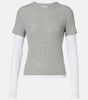 Bronson Grey and White Layered Top