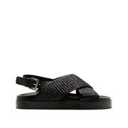Amari Black Woven Sandals