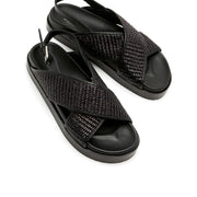 Amari Black Woven Sandals