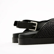 Amari Black Woven Sandals