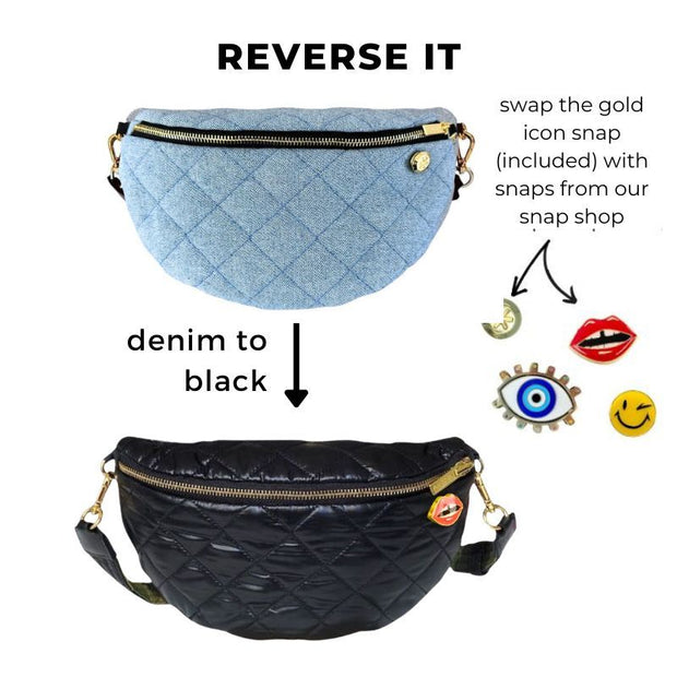 Denim Reversible Sling Bag