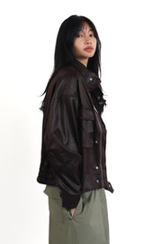 Jada Textured Vegan Leather Jacket