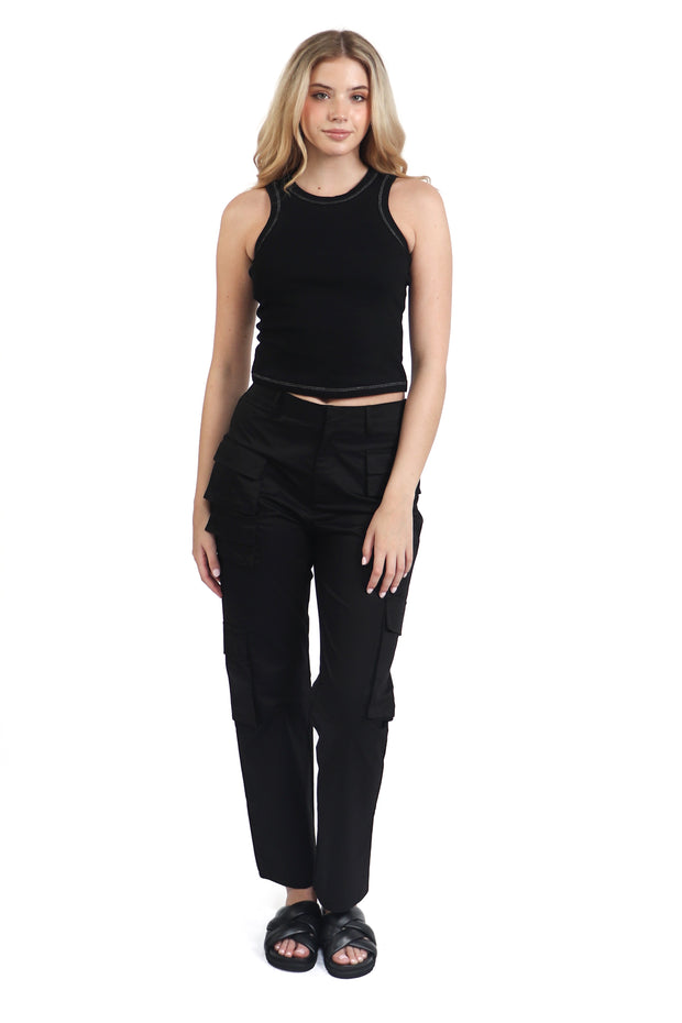 Contrast Stitch Ribbed Tank