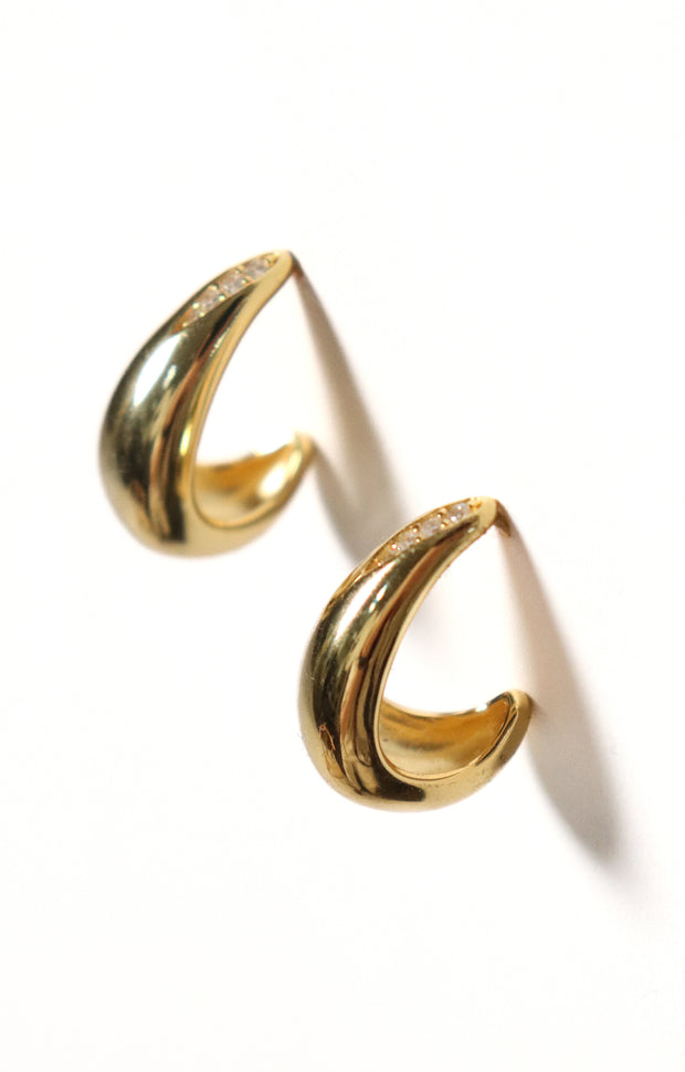 Studded Oval Drop Earrings
