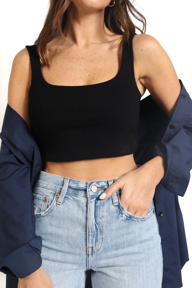 Ribbed Knit Bralette Top