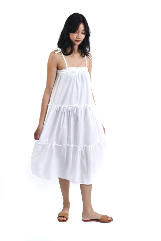 Cotton Poplin Tiered Dress