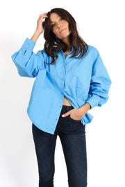 Blue Sloane Oversized Button Down Shirt