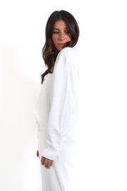 White Organic Fleece Pullover